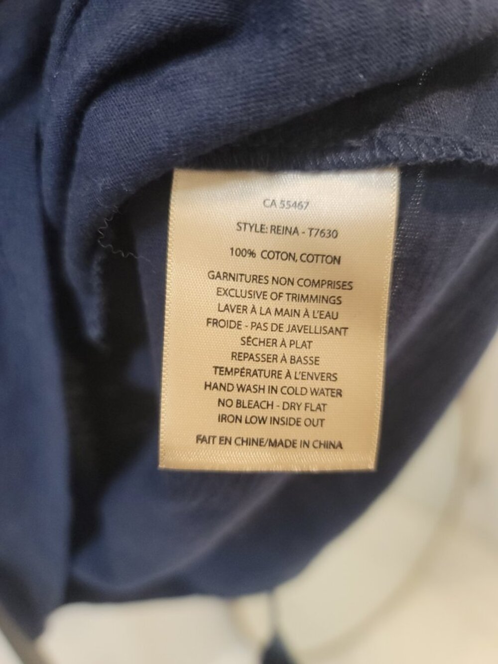 MELISSA NEPTON Navy Blue Emily Blouse Top Small - Picture 5 of 6
